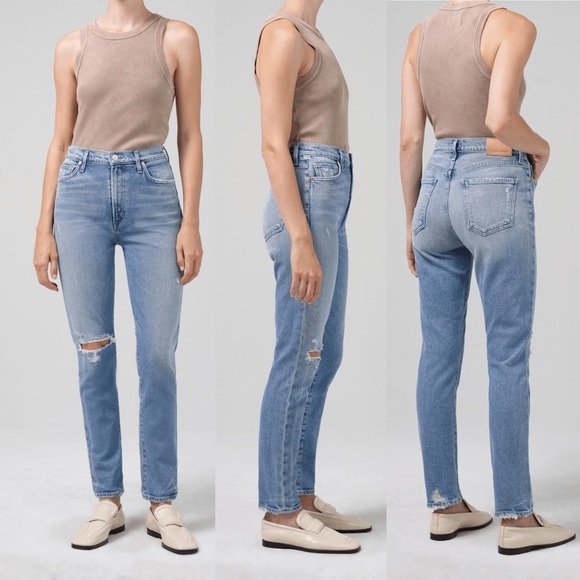 Olivia High Rise Slim Jeans in Santorini - Picture 4 of 8